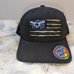 Ropesmart  All American Rubber Patch  Black Snapback Adult Men 5 Panel Western